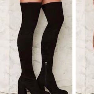 Nasty Gal Up and At Em Thigh High Boots